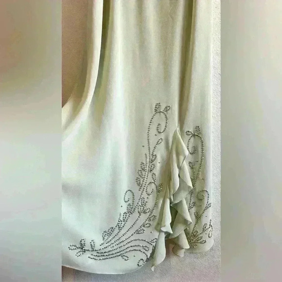 R&M Richards 2 Piece Light Olive Green Chiffon Strap Dress and Top Size 16 - Picture 4 of 6